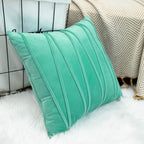 Khooti Velvet Striped Cushion Cover Pack of 1-28X28/71X71 Cm | Teal Green | Soft Pillow Covers Cushion Case for Sofa Bedroom Living Room Chair Car, Cushion Cover with Zig Zag Pattern