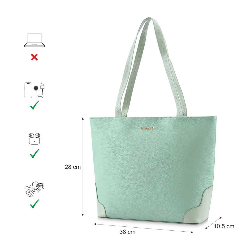 Fastrack Everyday Chic Tote Bag | Faux-Leather Women's Handbags | Tote for Casual Carry | Tote for Casual Carry