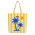 The Purple Tree Yellow Beach Palm Tote Bag for Women | Summer Beach Canvas Beach Tote | Travel Carryall, Shopping Bag, Vacation Tote | 40 x 43 cm
