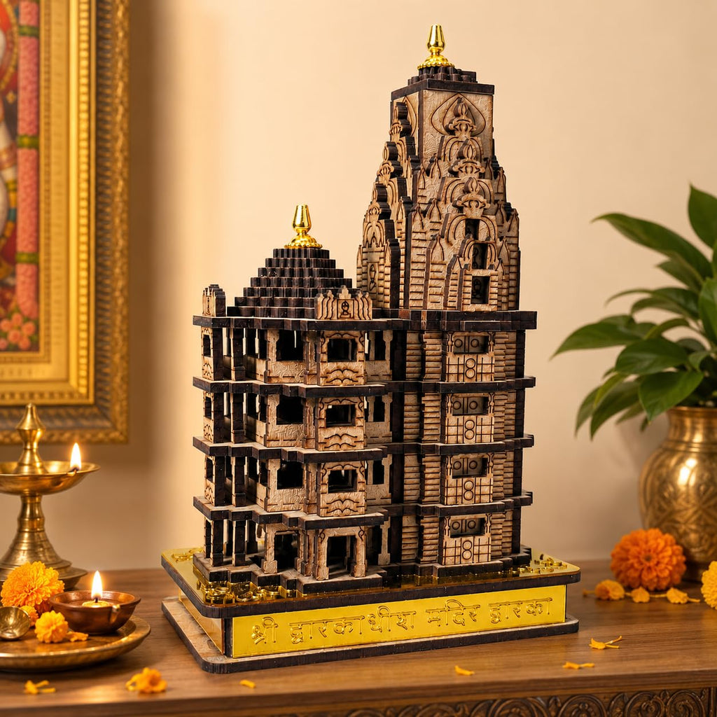 CdrArts Shri Dwarkadhish Temple Dwarka Wooden 8 INCH