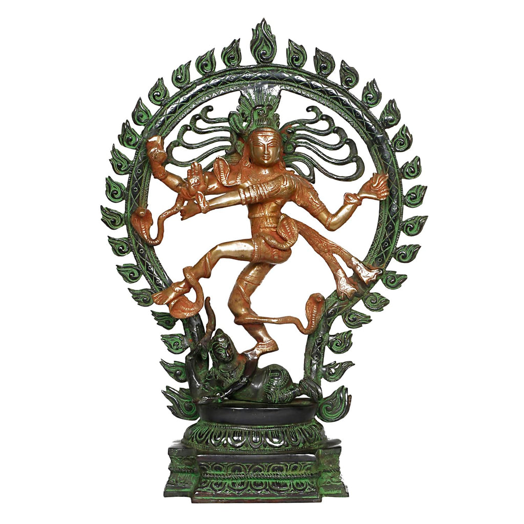 ARTVARKO Brass Natraj Idol Murti Nataraja Bhagwan Large Shiva Dancing Statue Home Decor Mandir Temple Vastu Showpiece for Gift Height 21 Inches