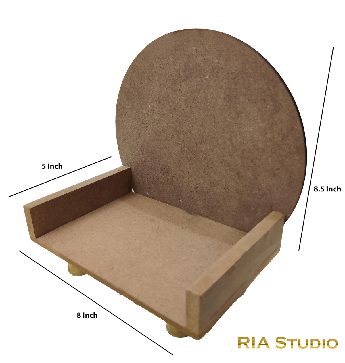 RIA Studio DIY MDF Laser Cut Round Temple Singhasan for God Laddu Gopal Ji Cutout for Art & Craft, Resin Art, Decoration