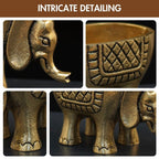 BEHOMA Metal Elephant for Good Luck,Statue for, Gold, 15.5cm