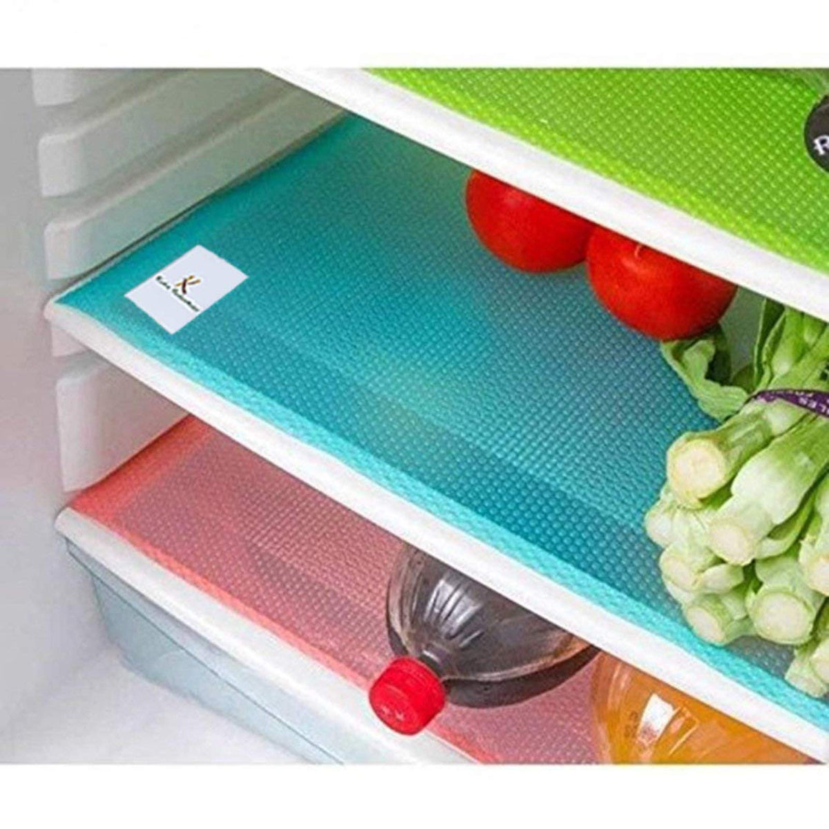 Kuber Industries Plastic Multi Purpose Refrigerator Rectangular Drawer Mats (Multicolour ) - Set of 6 Pcs Kafalo