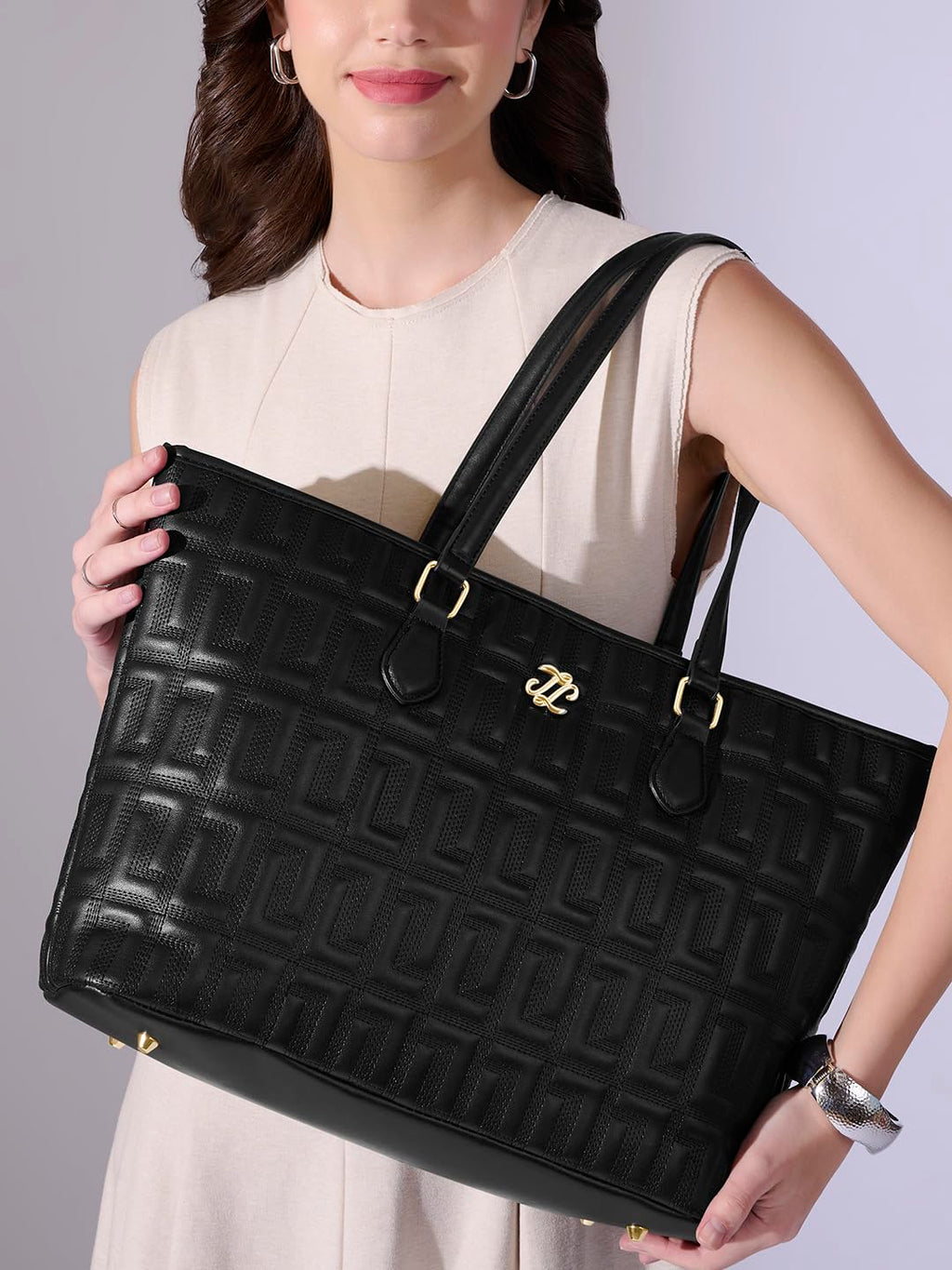 Lavie Signature Women's Quilt Rota Pro Tote Laptop Bag | Tote Laptop Bag for Work | Ladies Purse | Stylish Shoulder Bag | Gift for Women