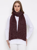 513 Women's Acrylic Woolen Solid Self Design Casual Warm Winter Wear Muffler Scarf Stole, For Female, Beige