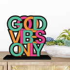 Artvibes Good Vibes Only Inspirational Quotes Table Decor for Office Desk | Home Decoration Items | Living Room | Modern Art Wooden Showpiece Decorative Gift item (SP_1185)
