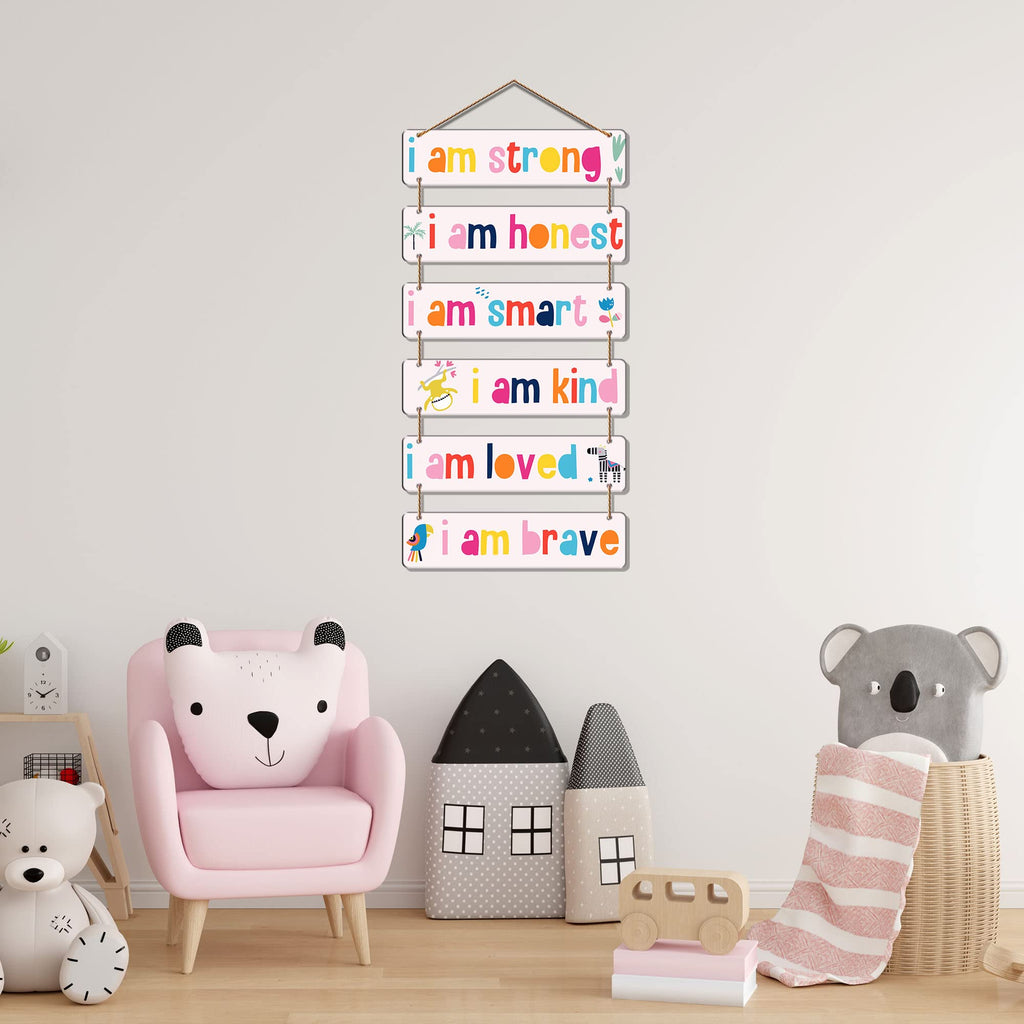 Artvibes I am Strong Positive Affirmation Designer Wall Hanging Wooden Art | Quotes Decor Item | Wall Accent | Office Decor | Inspirational Quotes Wall Art | Mdf Wall Decoration | Gifts (WH_3286N)