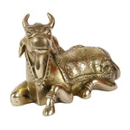 ARTVARKO Brass Cow Kamdhenu Gau MATA Idol, Vastu Nandi Pooja Decor Gift Gold Color 7.5 Inch
