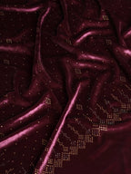 Pashmoda Women Makhamli Velvet Crystal Embellished Stole (Size 72X203 cms)