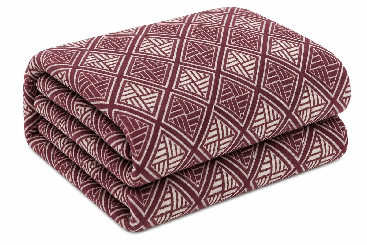 Gullivar Flannel AC Blanket (60x88 Inches) – 155 GSM Lightweight Ultra Soft Cooling Blanket, Multipurpose AC Blanket & Warm Top Sheet for Single Beds, Breathable & Cozy (Maroon & White, 1.0, count, 1) Kafalo