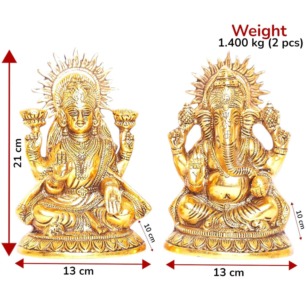 KridayKraft Metal Laxmi Ganesh Statue/Murti for Pooja Room & Home Office Décor,Laxmi Ganesha Idol for Diwali Gift,Religious Idol Showpiece Figurines Decorative & Diwali Poojan...
