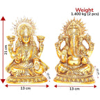 KridayKraft Metal Laxmi Ganesh Statue/Murti for Pooja Room & Home Office Décor,Laxmi Ganesha Idol for Diwali Gift,Religious Idol Showpiece Figurines Decorative & Diwali Poojan...