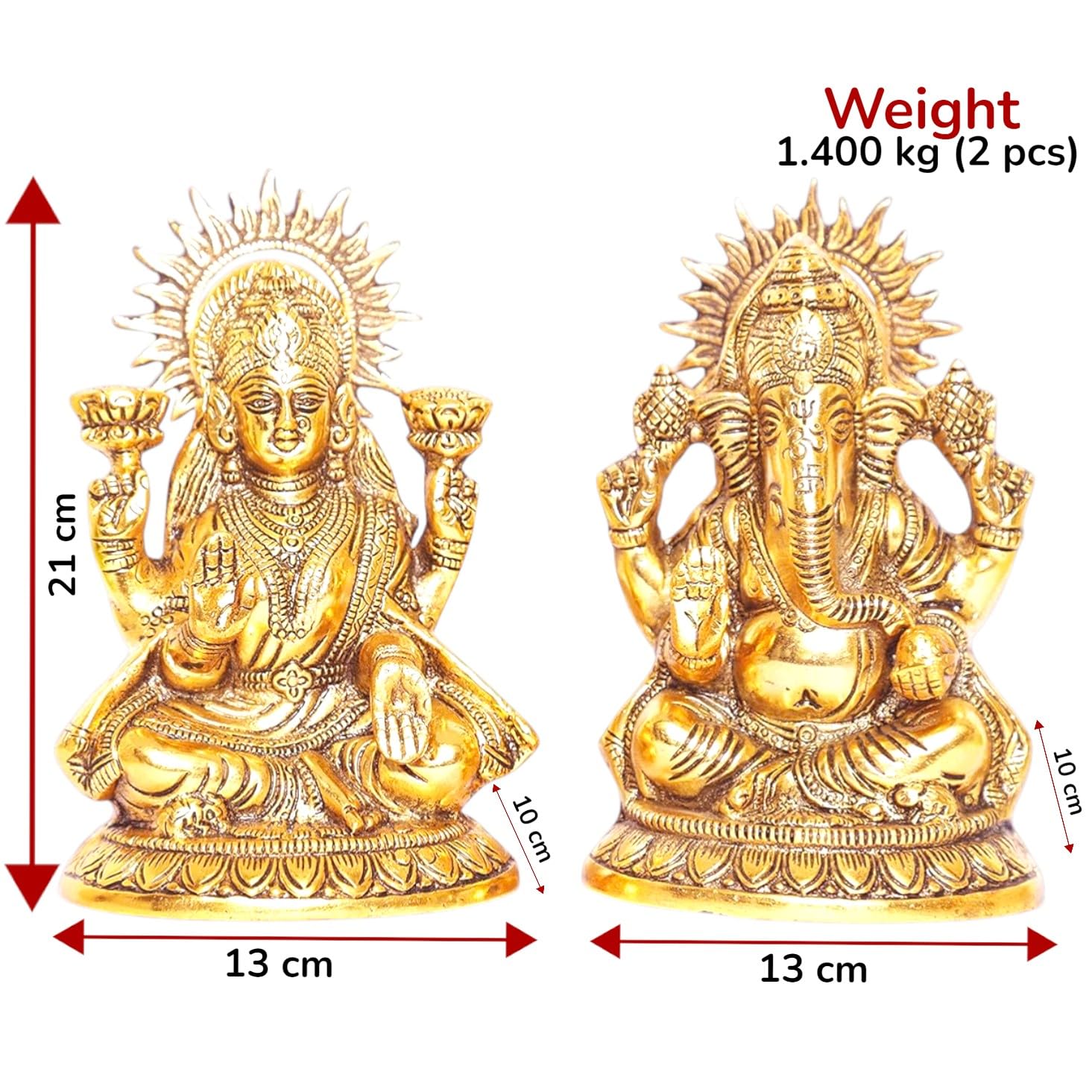 KridayKraft Metal Laxmi Ganesh Statue/Murti for Pooja Room & Home Office Décor,Laxmi Ganesha Idol for Diwali Gift,Religious Idol Showpiece Figurines Decorative & Diwali Poojan...