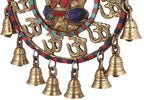 ARTVARKO Brass Om Ganesha Bells Wall Hanging with Spectacular Gemstones
