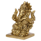 ARTVARKO Brass Lord Ganesha Bhagwan Sitting on Lotus Ganesh Ganpati Idol Figurine for Home Office House Warming Statue Murti for Decoration and Pooja Gifting (Small 7x5x8 CM)