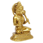 ARTVARKO Brass Lord Hanuman Murti for Home Puja Blessing Posture Idol Bajrangbali with Gada Statue for Pooja Gift Living Room Mandir Height 7 Inches