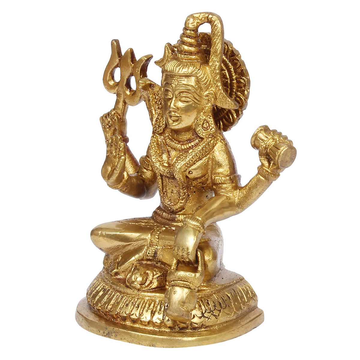 ARTVARKO Lord Shiva Murti Idol Bhagwan Shankar Brass Bhole Nath Mandir Temple Showpiece Accessories Vastu Remedy Size 5 Inches