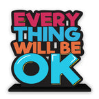 Artvibes Wooden Idols and Figurine Every Thing Will Be Ok Inspirational Quotes Table Decor for Office Desk Alphabet Showpiece | Home Decoration | Living Room | Modern Gifting Item (Sp_1159)