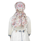 Switchon Scarf Hijab Rayon Printed fancy scarf for women Size Adjustable -Hook loop tape (White_Multi)