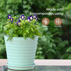 Eha Earth-Friendly Linea 7.5 Inch Plant Pot Made with Rice Husk, Pack of 4