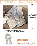 Zbdroxygen Silk Scarf for Women, Stylish Satin Scarf 70x70cm Square,Scarf for Women Elegant Head and Neck Accessory for Fashion, Travel and Gifting