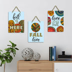 Artvibes Fall In Love Printed Wooden Wall Art For Home Decor | Valentine's Day | Quotes Decor Item | Gift Items For Girlfriend Boyfriend Husband Wife | Art Piece | Wall Art Print (WH_9602N), Set of 3