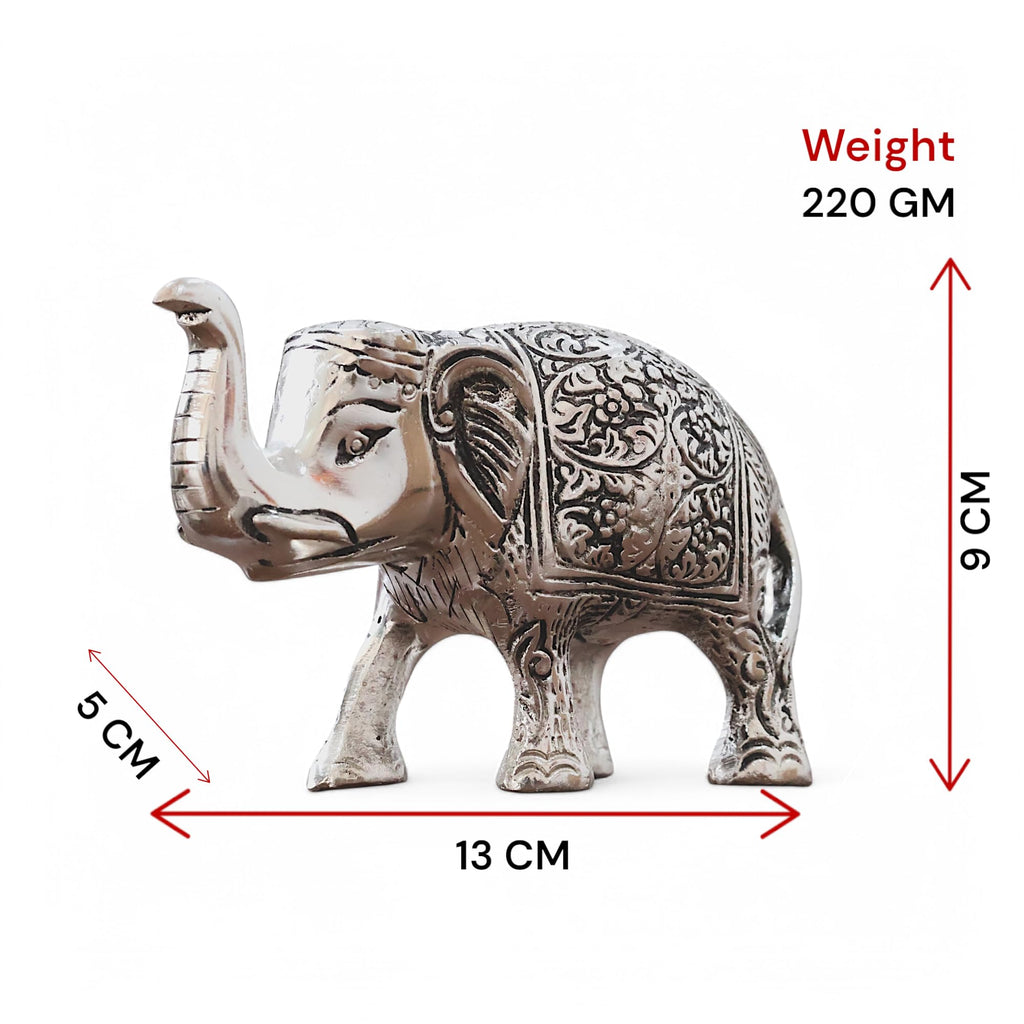 KridayKraft Elephant showpiece Figurine Small Size Statue Silver Polish 2 pcs Set for Enhance Your Home,Office Table Decorative & Gift Article,Animal Showpiece Figurines...