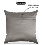 Stuffique Velvet Foil Cushion Covers 12 inch x 12 inch Set of 2, Grey