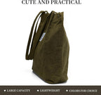 Street27 Korean Canvas Corduroy Tote Bag Casual Work Shoulder Handbags, Multi-Purpose Bag, Sturdy Canvas Bag With Large Capacity, Shopping Bag For Office, College & Daily Use (Army Green, Womens)