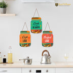 Artvibes Cook with Love Wall Decoration Items for Kitchen | Cafe | Restaurant | Quotes Decor Item | Printed Wall Decoration | Kitchen Quotes Decor Item | Wall Art | Wall Poster (WH_8913N), Set of 3