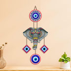 Artvibes Mandala Elephant Evil Eye Wall Hanging for Home Entrance | Nazar Battu MDF Wall Decor | Vastu Inspired Decorative Art for Living Room | Office & Main Door | Housewarming Gift (WH_8551N)