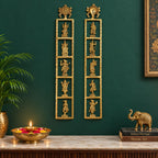ARTVARKO Brass Dashavatara Dasavatharam of Lord Vishnu Shanku Chakra Statues Ten Incarnations Avatars Wall Hangings 25 Inches