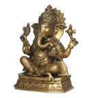 ARTVARKO Big Brass Ganesh Bhagwan Idol Ganesha Statue Ganpati Murti for Home Entrance Decor Diwali Gift Height 15 Inch