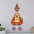 Artvibes Smiling Monk Evil Eye Wall Hanging Decor for Home Entrance | Positive Energy Protection Ornament | Nazar Battu Wall Accent for Living Room | Office | Gift Item (WH_85143N)
