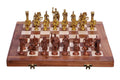 Svarup 16x16 Wooden Folding Chess Game Board Set+ Brass Roman Figure Pieces for Gifting, Home Decor & Playing.