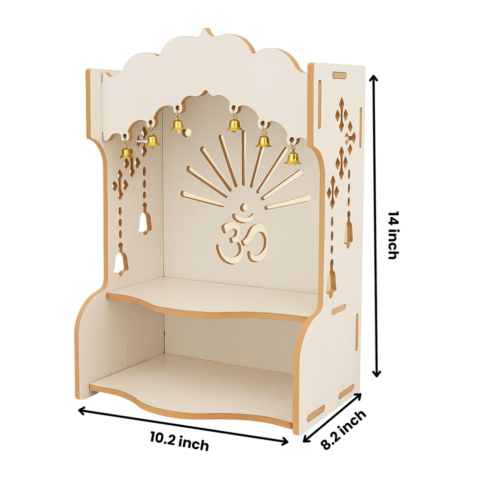 HOMEWEY DECOR Wooden Home Temple Handcrafted Support Heavy Idols Luxurious Finish Pooja Mandir for Home and Office Wall Mount for Room (Design3)