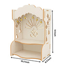 HOMEWEY DECOR Wooden Home Temple Handcrafted Support Heavy Idols Luxurious Finish Pooja Mandir for Home and Office Wall Mount for Room (Design3)