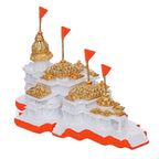 eCraftIndia Shri Ram Mandir Ayodhya Model | Ayodhya Ram Mandir Temple for Home Office Decor | Home Temple Pooja Mandir | Ayodhya Ram Mandir Model Gift for Diwali Ram Navami(Resin, White Golden Orange)