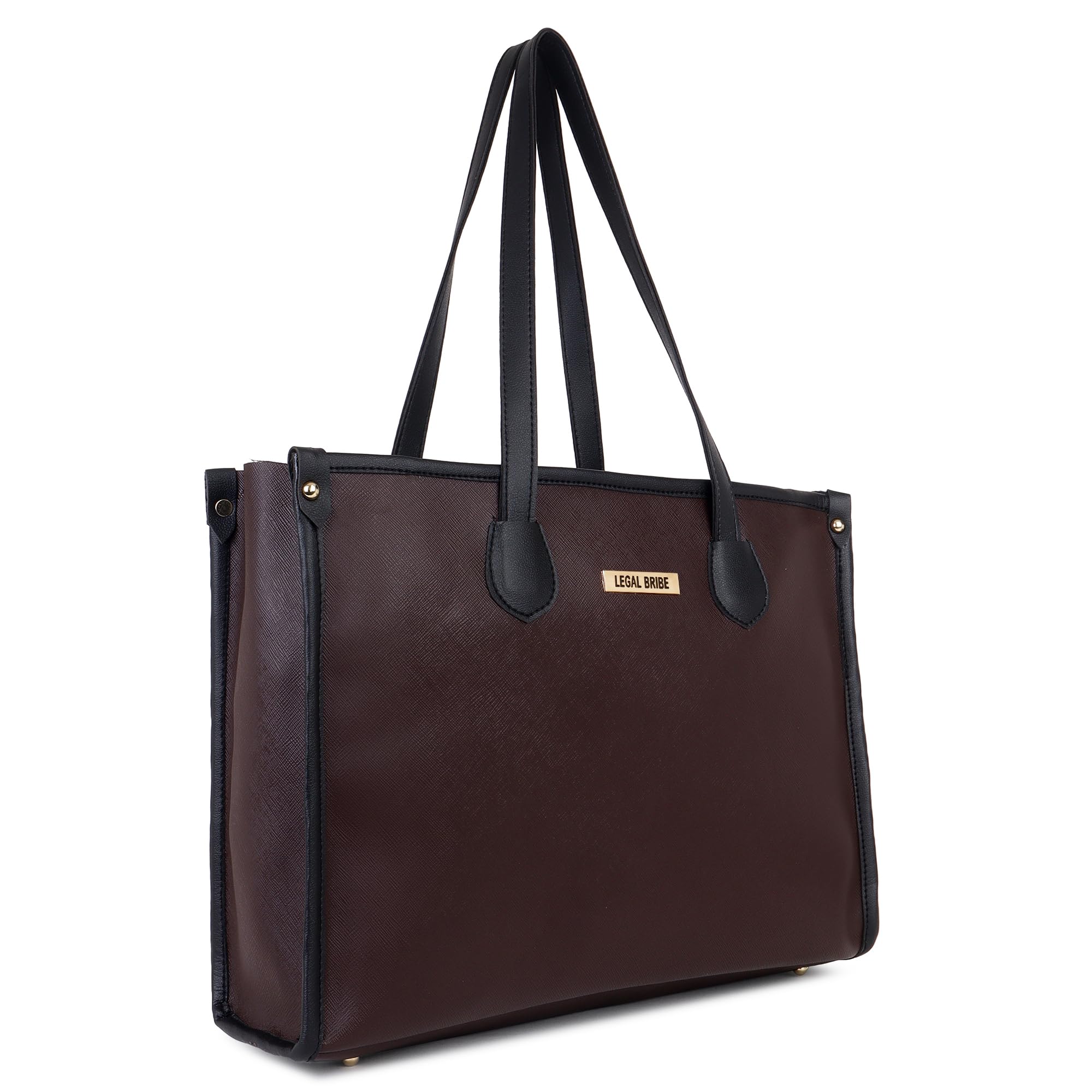 LEGAL BRIBE Women's Textured Tote Bag (Brown)