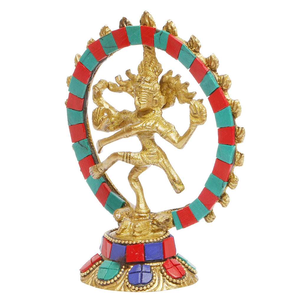 ARTVARKO Natraj Statue Handicraft Brass Dancing Natraja Idol Lord Shiva Dance Statue Religious Item for Pooja Room, Home Décor and Diwali Gift Item 5 Inch