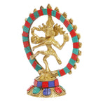 ARTVARKO Natraj Statue Handicraft Brass Dancing Natraja Idol Lord Shiva Dance Statue Religious Item for Pooja Room, Home Décor and Diwali Gift Item 5 Inch