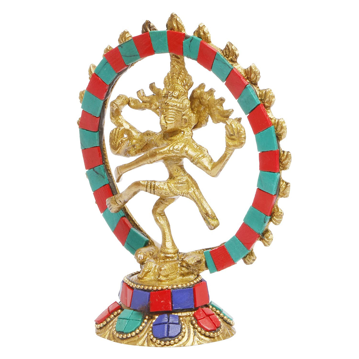 ARTVARKO Natraj Statue Handicraft Brass Dancing Natraja Idol Lord Shiva Dance Statue Religious Item for Pooja Room, Home Décor and Diwali Gift Item 5 Inch