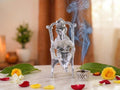KridayKraft Metal Chair Ganesh ganpati Idol with Reading Ramayan Home Decoration and Gifts for Your Love Once