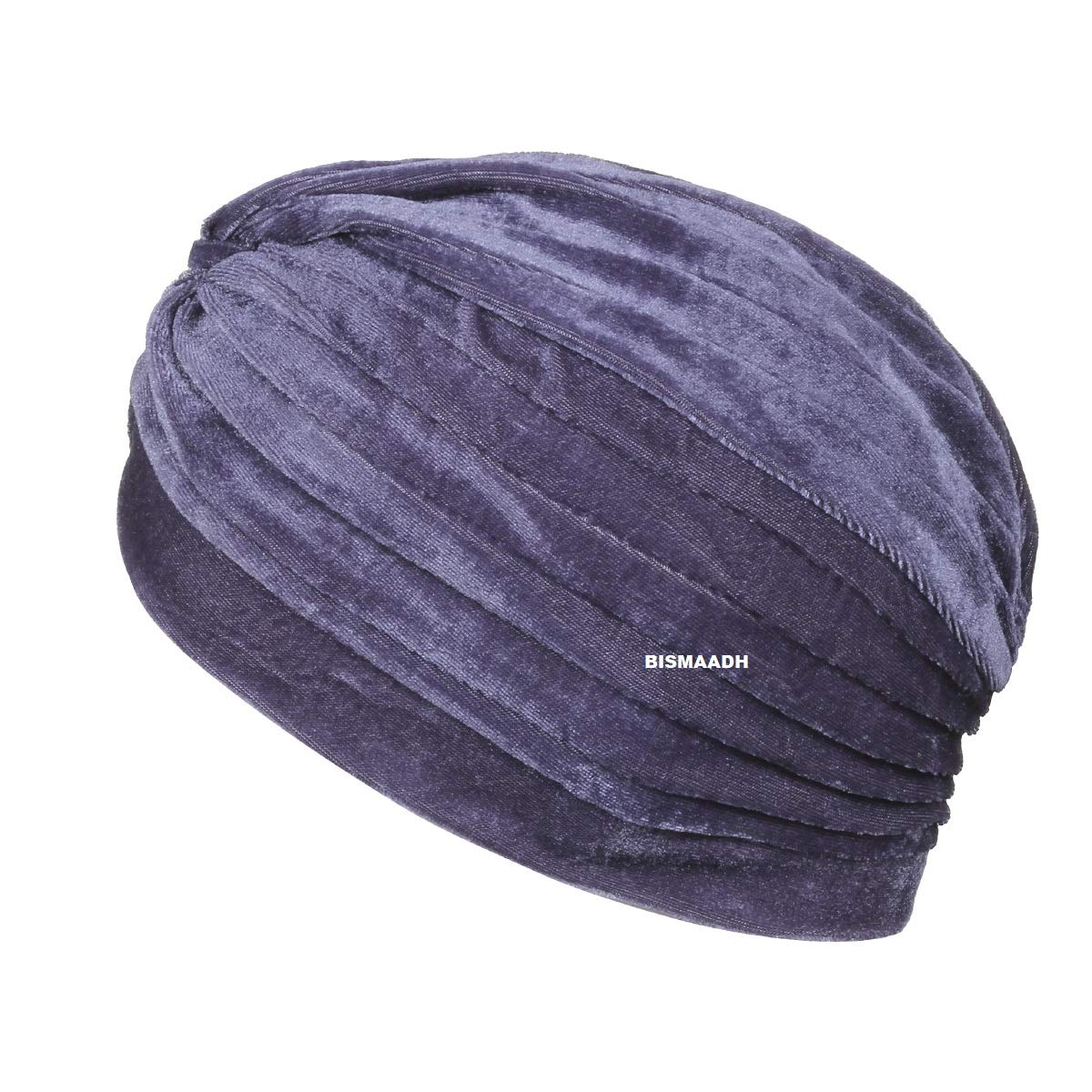 BISMAADH Velvet Soft Pleated Pre Tied Knot Readymade Turban/Pagri Head Wraps for Men & Women