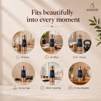 AURASHIE Pure Copper Water Bottle 1 Litre | BPA Free & Leak Proof | Copper-Infused Water | Durable & Rust Proof | Ayurveda Health Benefits - Hammered Finish (Blue Grip Sleeve)