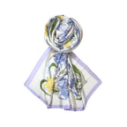 FAHABO Silk Scarf for Women – Soft, Lightweight Silk-Blend Hijab & Stole | Elegant Neck/Head Wrap Shawl | 73 x 35 Inches (Pastel Purple Border)