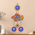 Artvibes Fish Nazar Battu Wall Hanging for Home Entrance | Evil Eye MDF Decorative Wall Art | Vastu Inspired Decor for Living Room | Office | Hallway | Lucky Charm Housewarming Gift (WH_8537N)