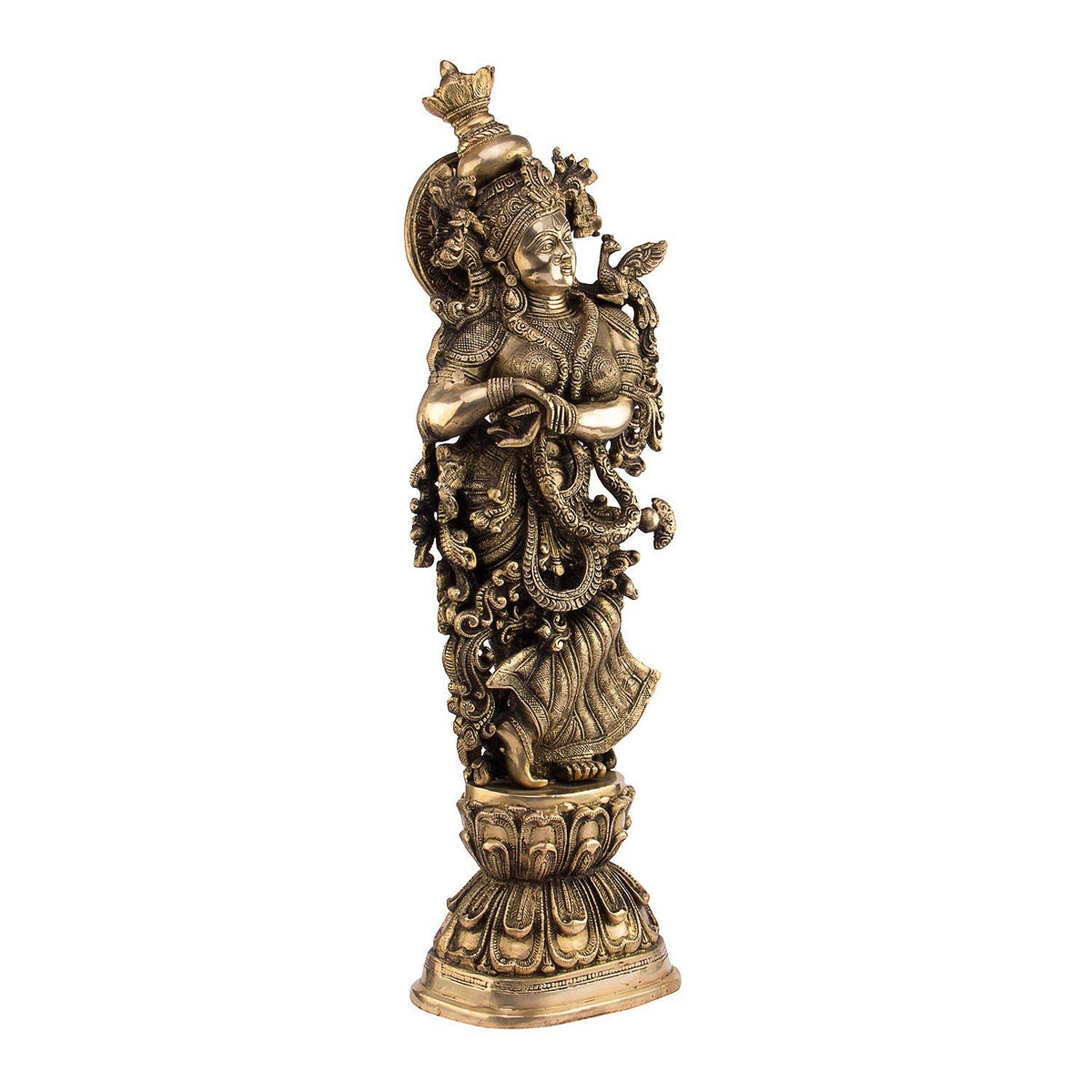 SVARUP Brass Radha Krishna Idol in Gold Color Height 29 Inch