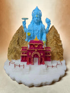 DevaDarshan - Badrinath Temple with Lord Vishnu Miniature Statue | Badrinath Dham Mandir Model | Narayan Bhagwan Religious Showpiece for Home Decor, Pooja Room & Spiritual Gifts